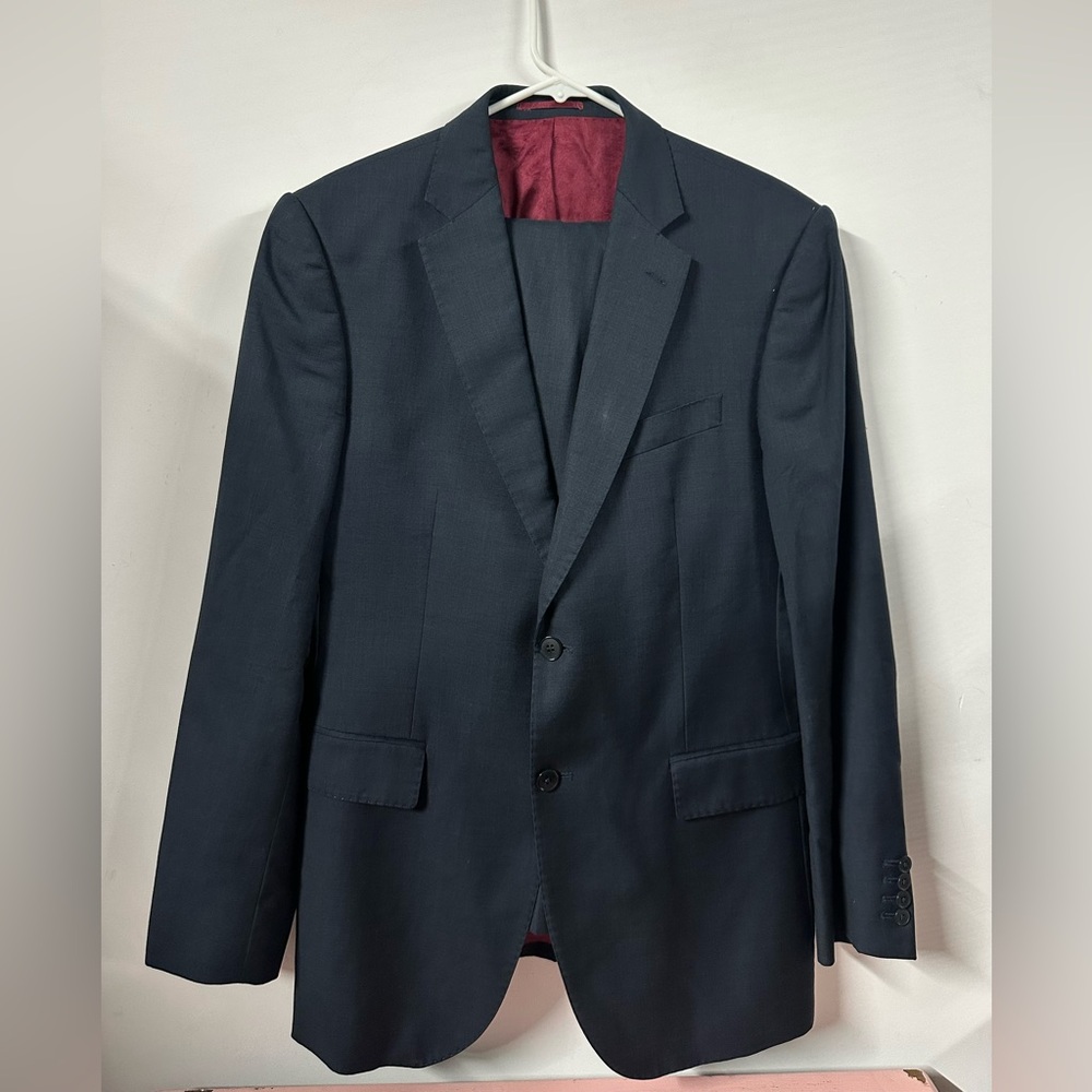 Charles Tyrwhitt Navy Blazer with Burgundy Lining
